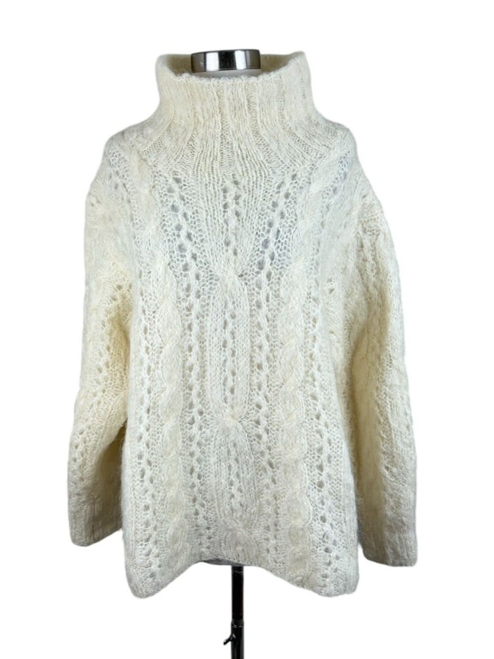 Garnet Hill Mohair Wool Turtleneck Sweater Vintage Cozy Size Large